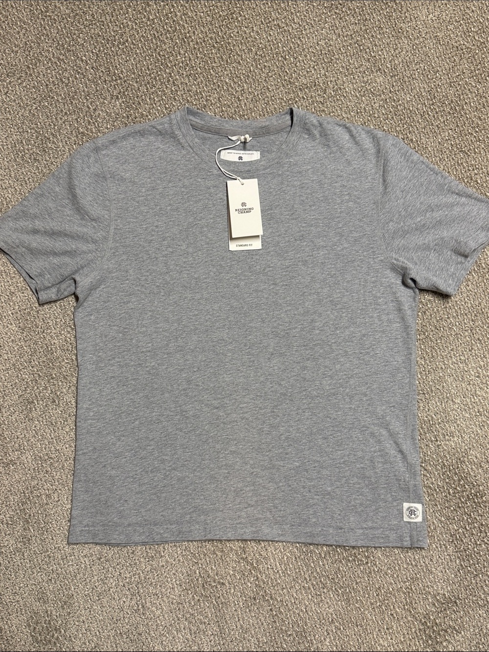 Reigning Champ Heather Gray Short Sleeve Crewneck Tee